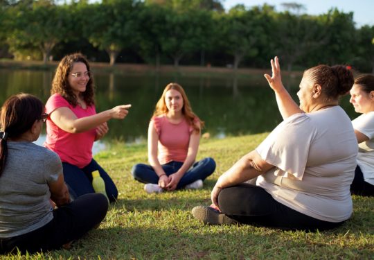 Group therapy with female friends